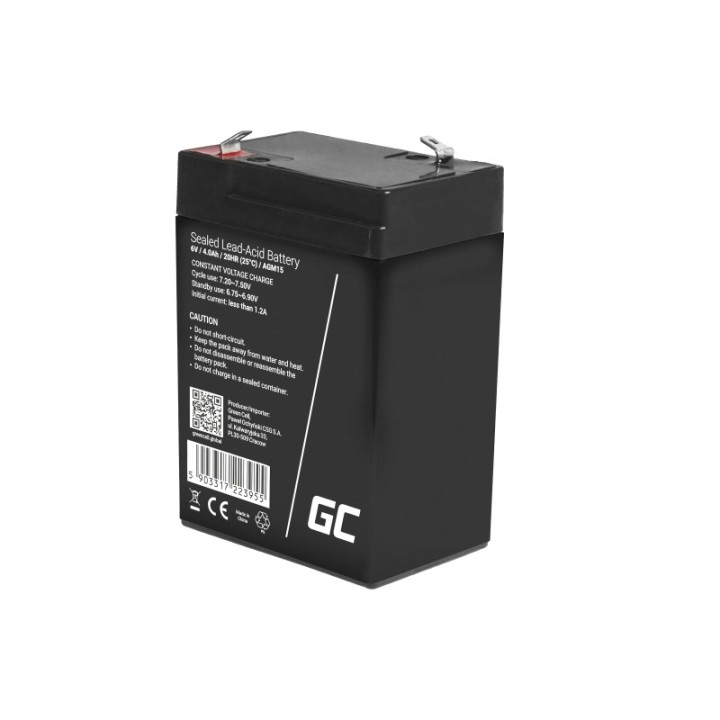Green Cell AGM15 UPS batteria Piombo-acido sigillato (VRLA) 6 V 4 Ah