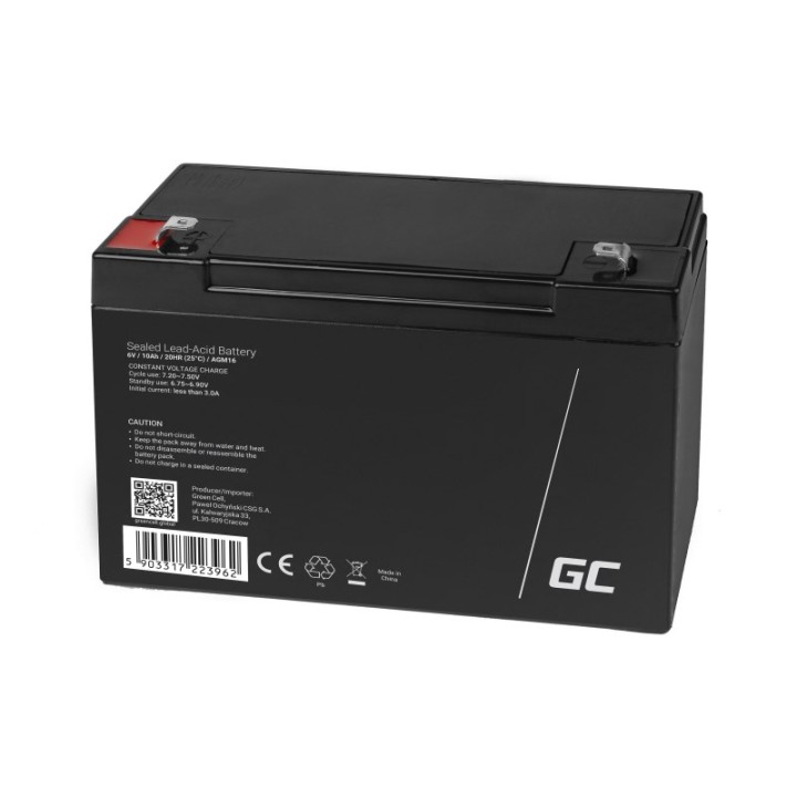 Green Cell AGM16 UPS batteria Piombo-acido sigillato (VRLA) 6 V 10 Ah