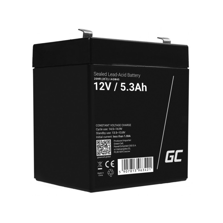 Green Cell AGM45 UPS batteria Sealed Lead Acid (VRLA) 12 V 5 3 Ah