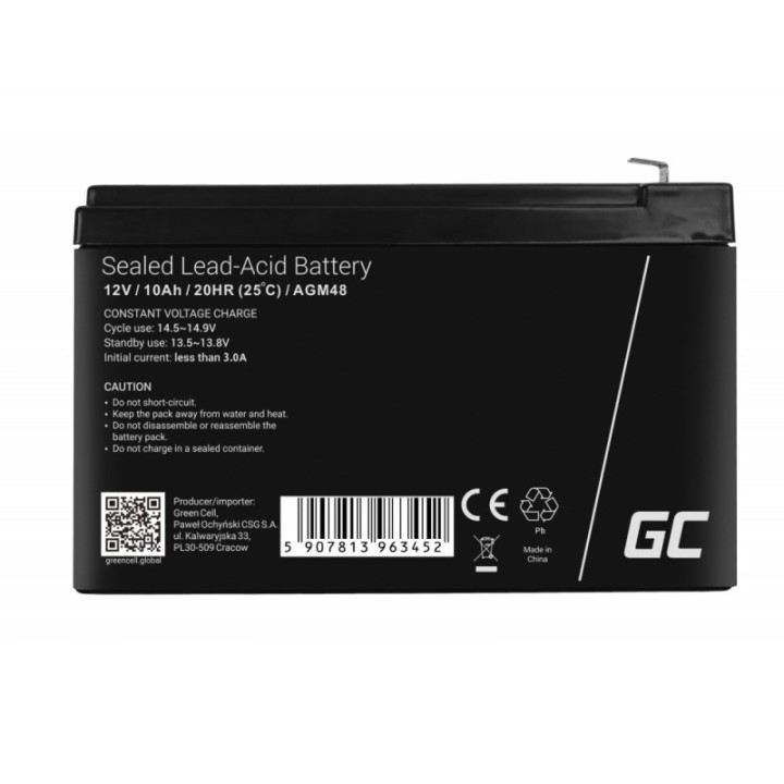 Green Cell AGM48 UPS batteria Sealed Lead Acid (VRLA) 12 V 10 Ah