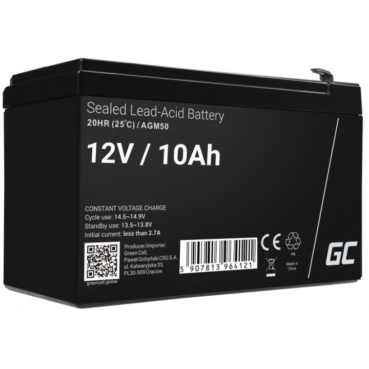 Green Cell AGM50 UPS batteria VRLA AGM 12 V 10 Ah