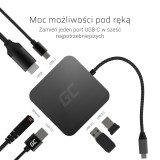 Green Cell AK61 docking station/replicatore porte notebook USB 3.2 Gen 1 (3.1 Gen 1) Type-C Argento