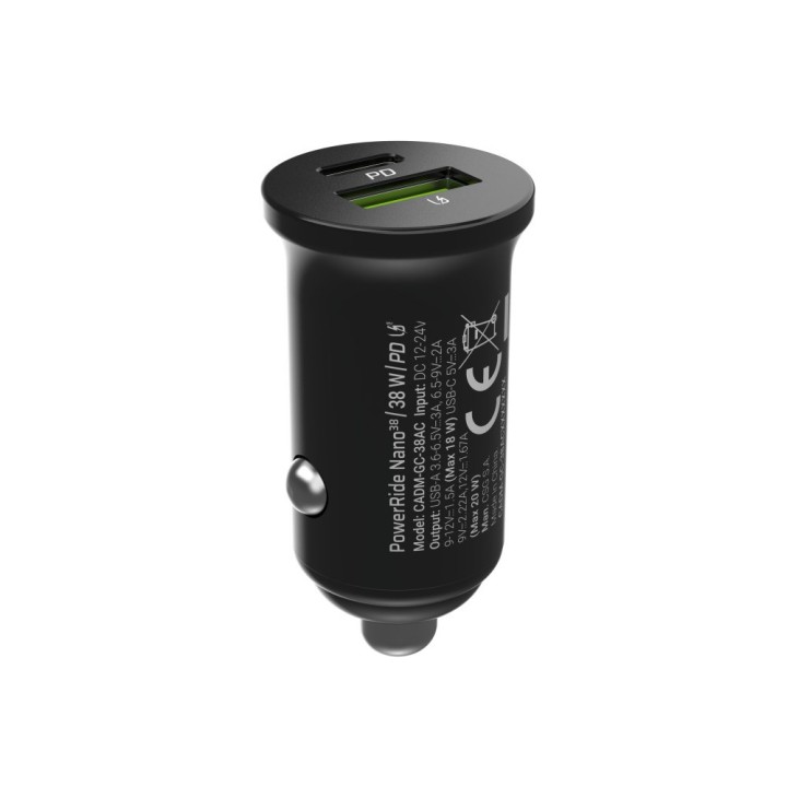 Green Cell GC PowerRide Nano38 38W 6A 1x USB-C 1x USB-A caricabatterie per auto