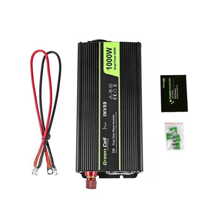 Green Cell INV09 Adattatore/inverter per auto 1000 W nero