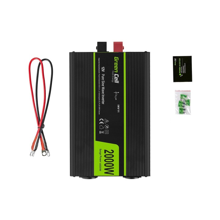 Green Cell INV11 Adattatore/inverter per auto 2000 W nero