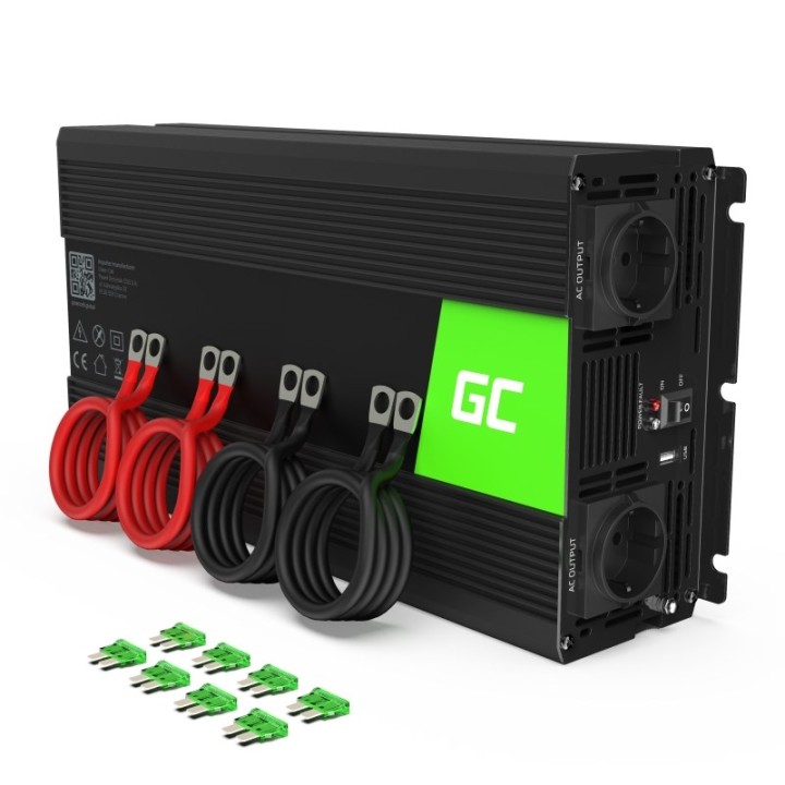 Green Cell INV12 Adattatore/inverter per auto 3000 W nero