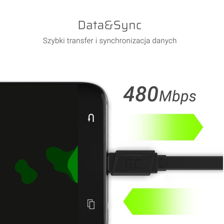 Green Cell KABGC03 USB cavo 0.25 m USB A USB C 0.48 Gbit/s nero