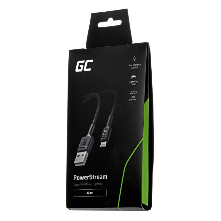 Green Cell KABGC24 cavo lightning 0.3 m nero