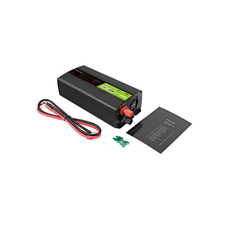 Green Cell PowerInverter LCD 12V 500W/10000W inverter per auto con display - onda sinusoidale pura