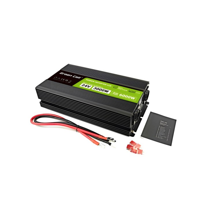 Green Cell inverter di tensione PowerInverter LCD 24 V 3000W/60000W inverter per auto con display - onda sinusoidale pura alimen