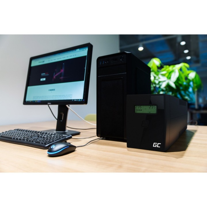 Green Cell UPS01LCD gruppo di continuità (UPS) Line-Interactive 0.6 kVA 360 W 2 prese AC