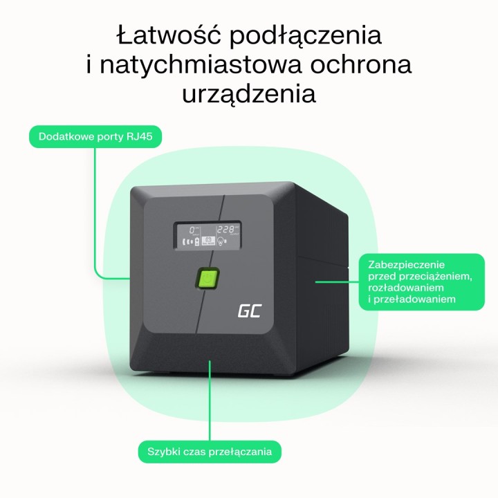 Green Cell gruppo di continuità (UPS) Line-Interactive 1 kVA 600 W 4 prese AC