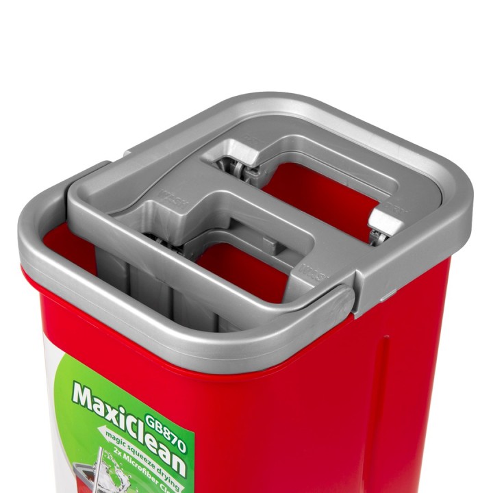 Set pulizia pavimento mop piatto + secchio + asta telescopica + 2 panni in microfibra 5.7L XXL con testa rotante