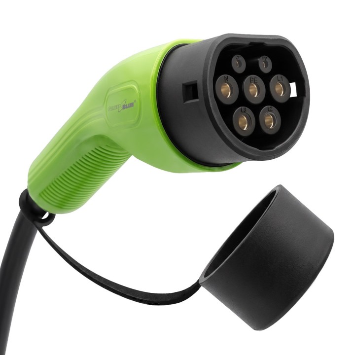 GreenBlue EV/PHEV Caricabatterie portatile cavo Type 2 lunghezza 6.8 m IP65 11 kW 220–380 V AC 50/60 Hz 16 A trifase GB1100