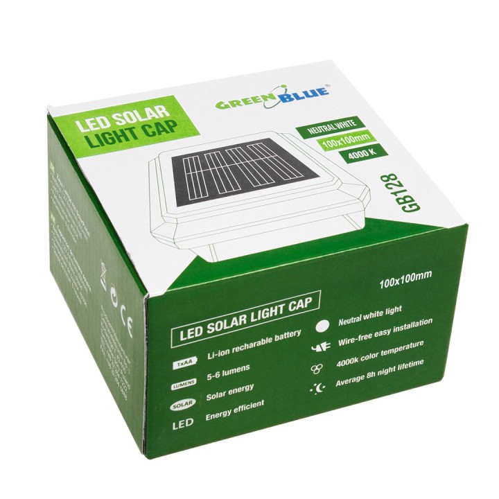 GreenBlue GB128 LED lampada solare per palo recinzione 100*100 con sensore crepuscolare