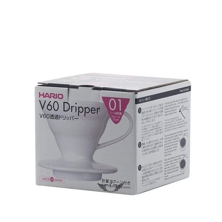 HARIO V60-01 Gocciolatoio ceramica bianca