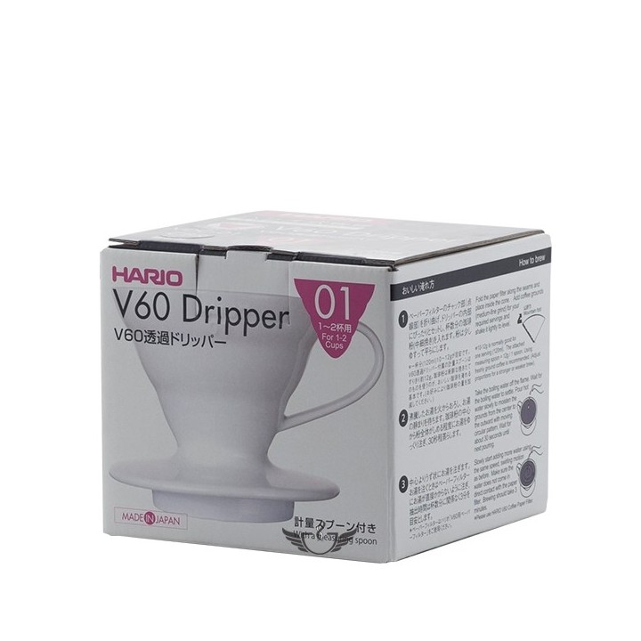 HARIO V60-02 Gocciolatoio ceramica bianca