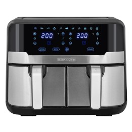 Heinrich‘’s HFR 8214 friggitrice ad aria calda doppia 2 x 4.5 l - 9.0 l 1300-2400 W nero - argento