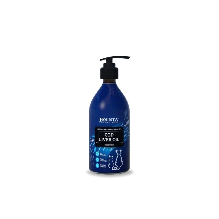 HOLISTA Olio di fegato di merluzzo - integratori per cani e gatti - 500ml