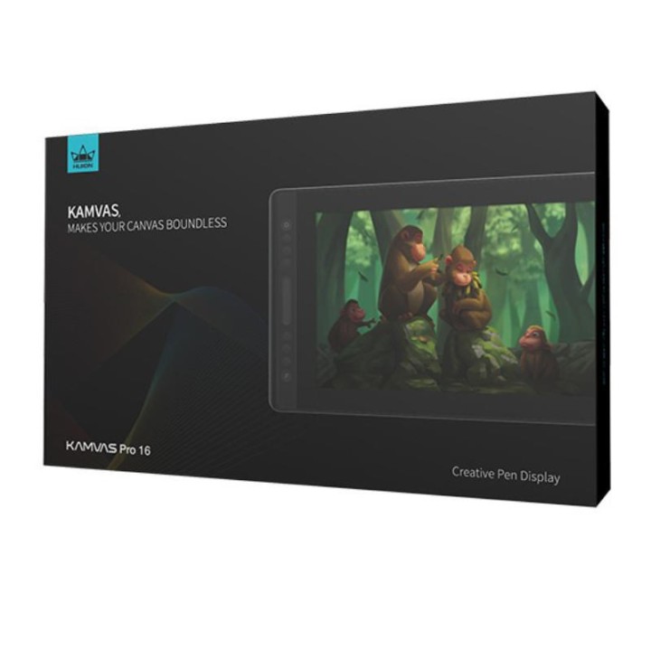HUION Kamvas Pro 16 tavoletta grafica 5080 lpi 344.16 x 193.59 mm USB nera