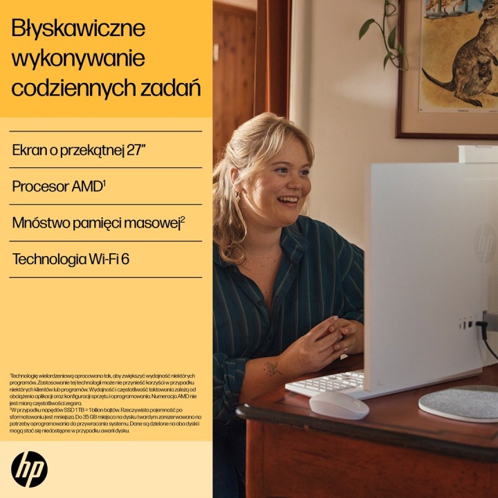 HP 27-cr0204nw AMD Ryzen™ 7 7730U 68.6 cm (27 ) 1920 × 1080 px All-in-One PC 16 GB DDR4-SDRAM 512 GB SSD DOS Wi-Fi 6 (802.11ax) 