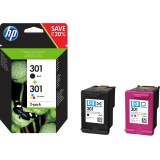 HP 301 Cartucce Inchiostro Original 2 pezzi Nero/Tricolore