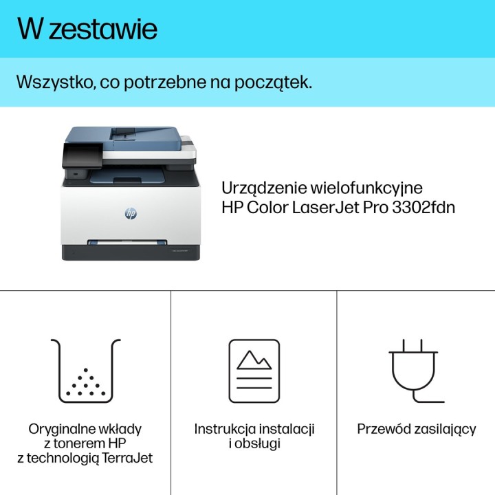 HP Stampante laser LaserJet Pro MFP 3302fdn a colori A4 600 x 600 DPI 25 ppm