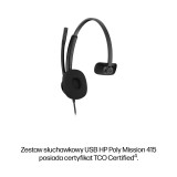 HP Poly Mission 415 Cuffia monoaurale con filo USB classica