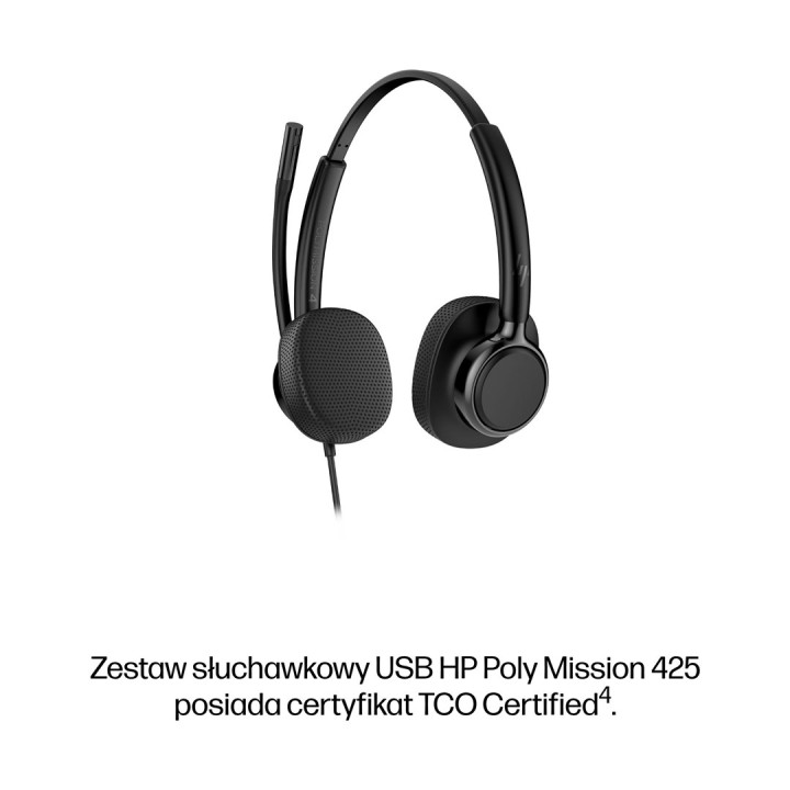 HP Poly Mission 425 Cuffia stereo con filo USB