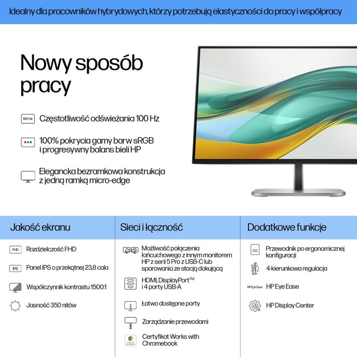 HP Monitor Series 5 Pro 23.8 pollici FHD - 524pf