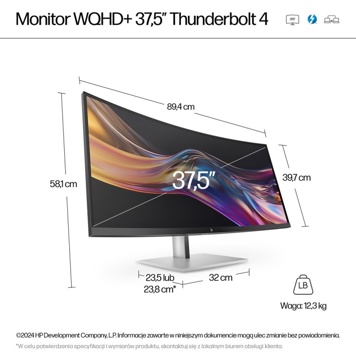 HP Series 7 Pro 37.5 pollici WQHD+ Thunderbolt 4 Monitor - 738pu