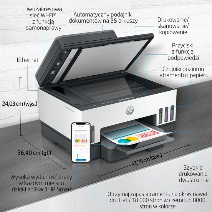 HP Smart Tank 750 All-in-One Getto termico A4 4800 x 1200 DPI 15 ppm Wi-Fi