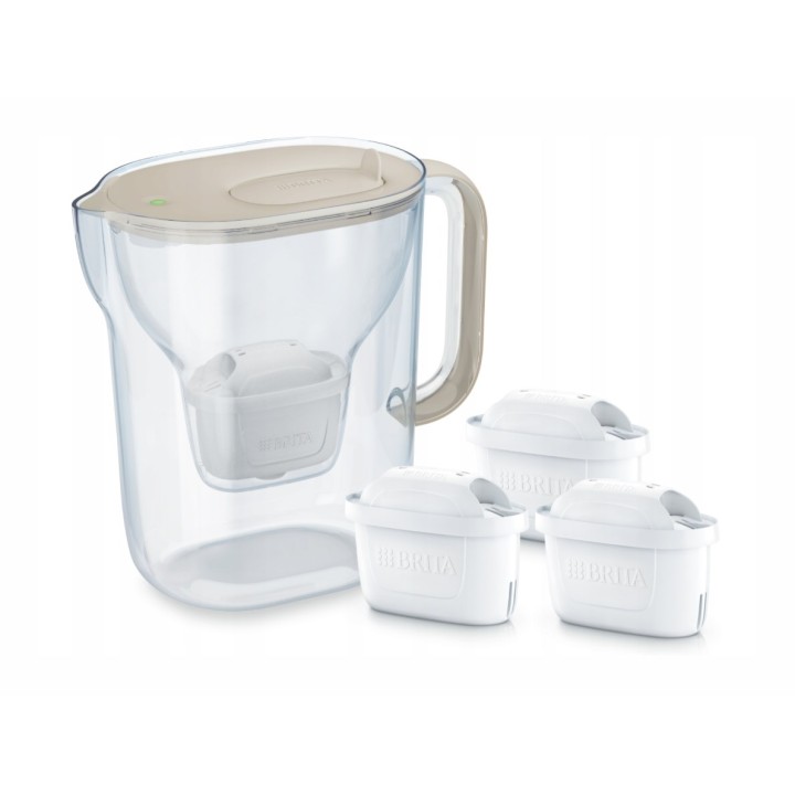 BRITA Brocca filtrante Style ESSENTIAL XL sabbia + 3 x MX filtro Pro Pure Performance