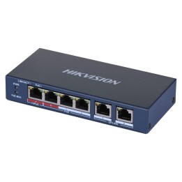 Hikvision DS-3E0106HP-E Collegamenti di rete Switch Fast Ethernet non gestito (10/100) PoE Supporto Blu