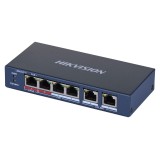 Hikvision DS-3E0106HP-E Collegamenti di rete Switch Fast Ethernet non gestito (10/100) PoE Supporto Blu