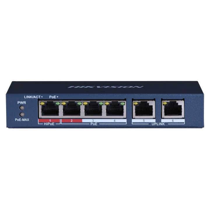 Hikvision DS-3E0106HP-E Collegamenti di rete Switch Fast Ethernet non gestito (10/100) PoE Supporto Blu