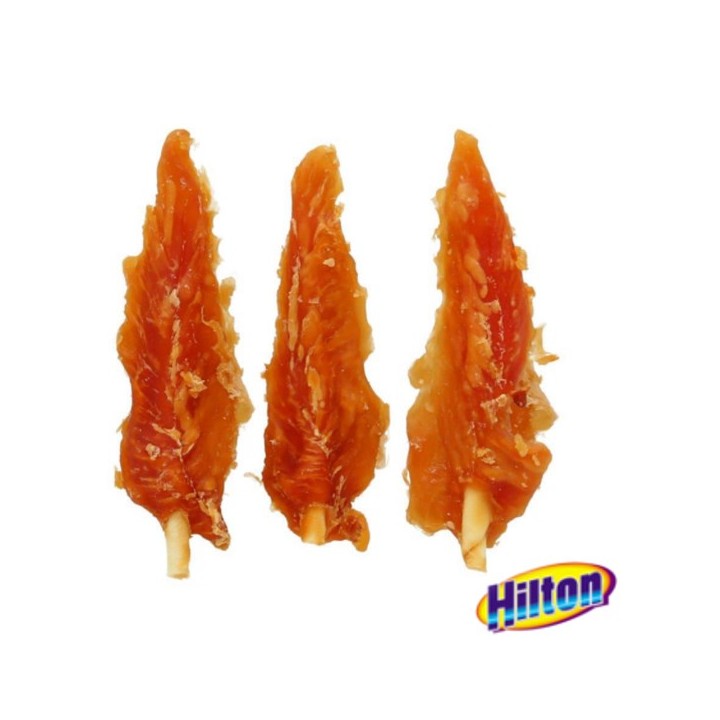 HILTON Bastoncini pelle di bufalo bianca ripieno di pollo - Bocconcini per cani - 500 g