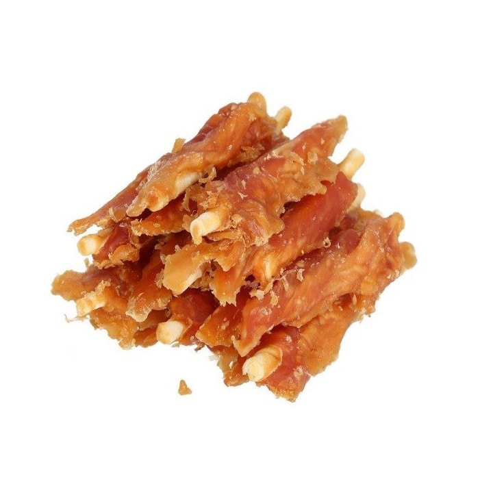 HILTON Bastoncini pelle di bufalo bianca ripieno di pollo - Bocconcini per cani - 500 g