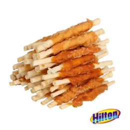 HILTON Bastoncini pelle di bufalo bianca con pollo - Bocconcini per cani - 500 g