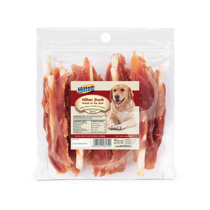 HILTON Petto di Anatra al Bastoncino - masticativo per cani - 500g