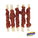 HILTON Bastoncini pelle di bufalo bianca con anatra - Masticabile per cani - 500g