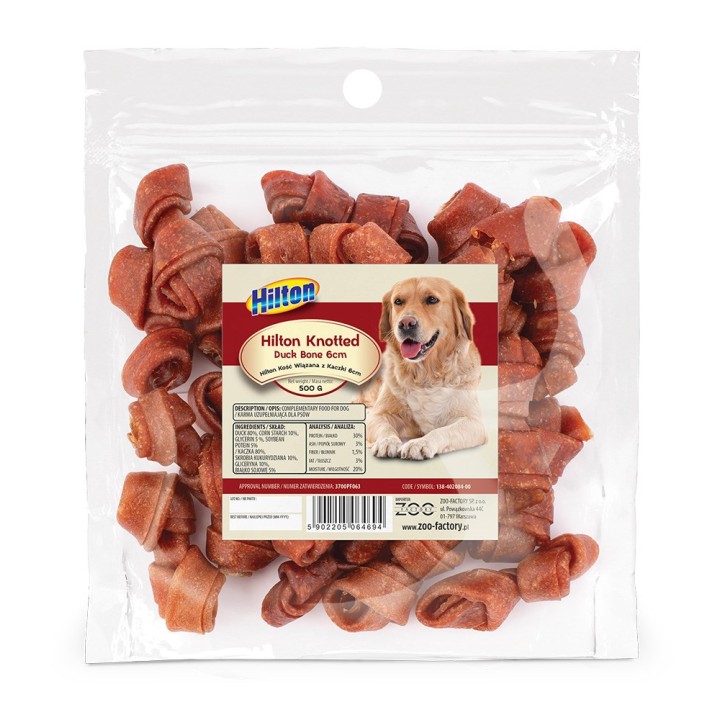HILTON Osso Annodato di Anatra 6 cm - masticativo per cani - 500g