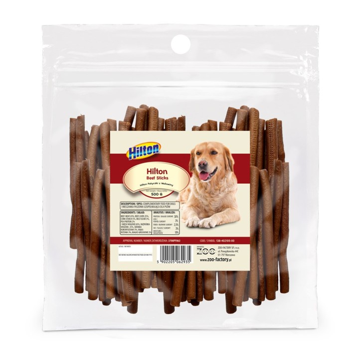 HILTON Bastoncini Morbidi di Manzo - snack per cani - 500g