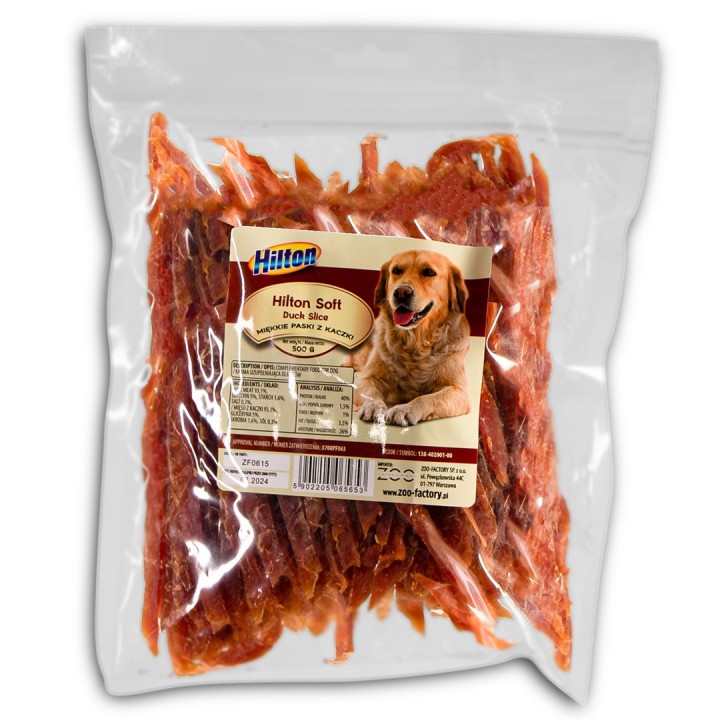 HILTON Fetta di anatra morbida - Bocconcini per cani - 500 g