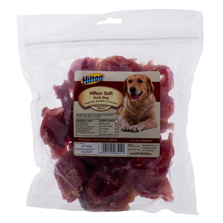 HILTON Anelli Morbidi di Anatra - snack per cani - 500 g