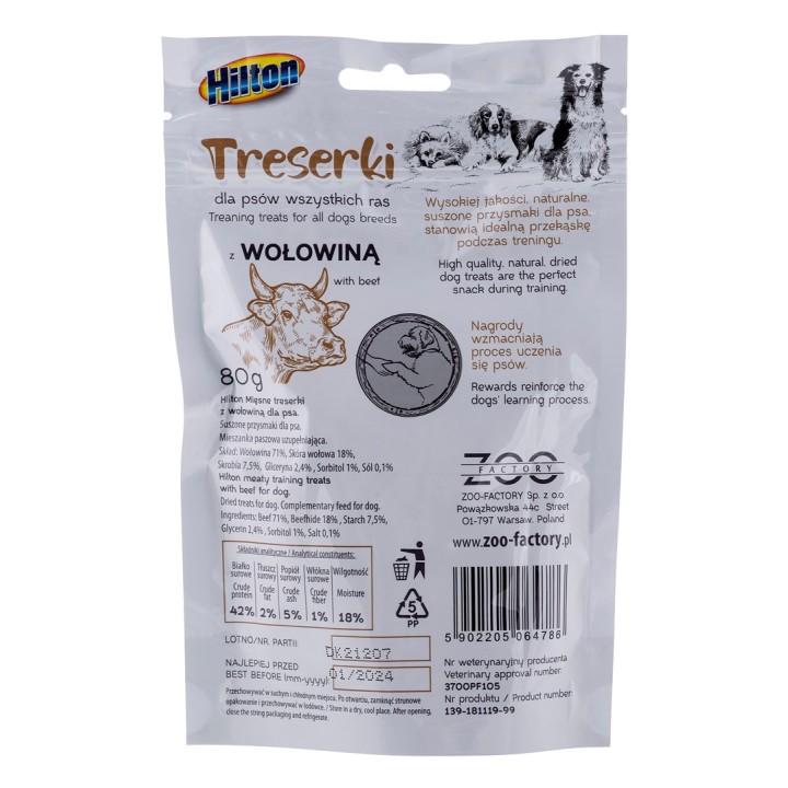 HILTON Treaning Snack Manzo - snack per cani - 80g