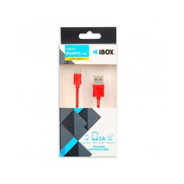 CAVO I-BOX USB 2.0 TIPO C 2A 1M ROSSO