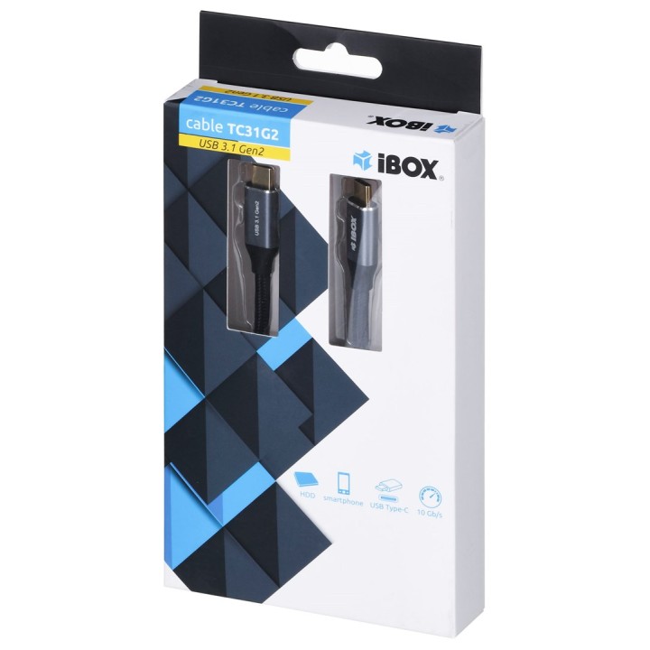 I-BOX USB C/USB C 1 m USB cavo 3.2 Gen 2 (3.1 Gen 2) nero