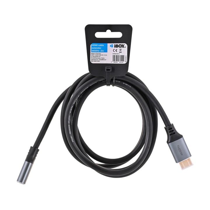 Cavo di estensione IBox ITVFMHD012 HDMI a HDMI 4K con spina dorata 2 m