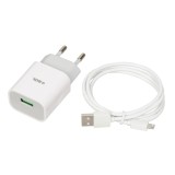 Caricabatterie iBOX C-41 USB 2A 1 USB porta microUSB cavo bianco